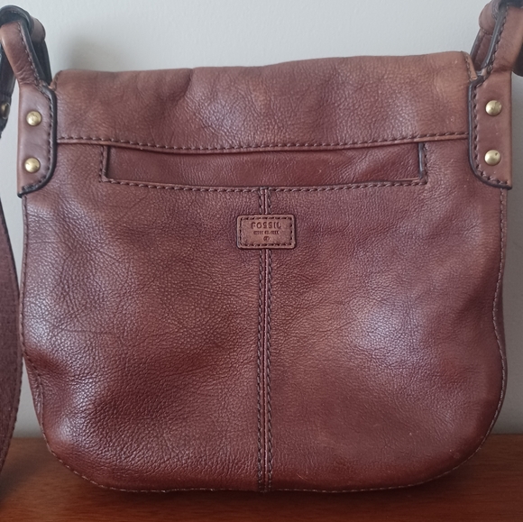 FOSSIL Brown Leather Crossbody Bag - Picture 2 of 14